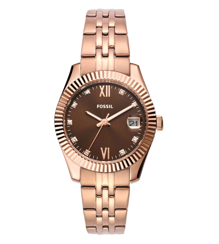 Fossil Quartz Brown Dial Analog Stainless Steel Women's Watch, ES5324
