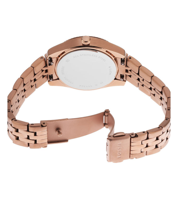 Fossil Quartz Brown Dial Analog Stainless Steel Women's Watch, ES5324