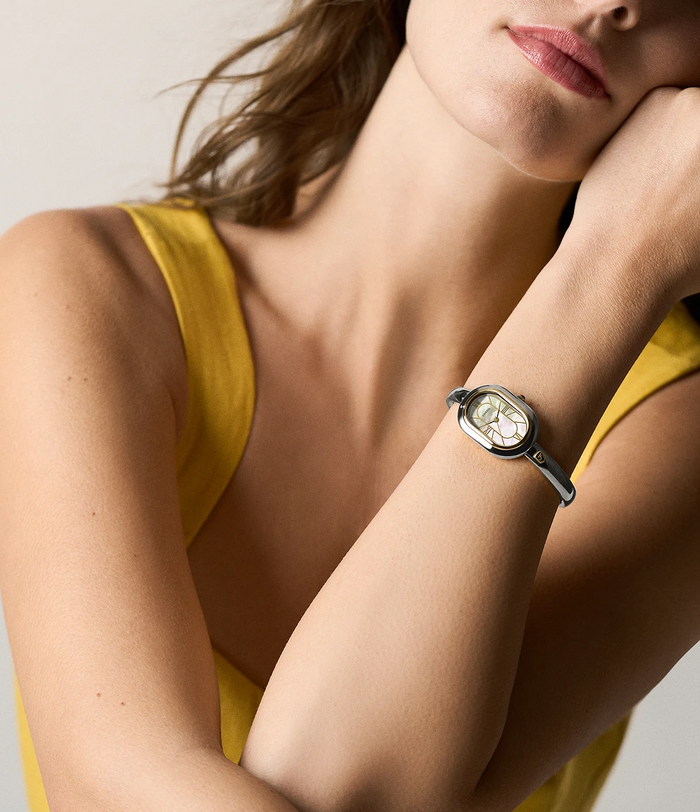 Fossil Quartz Mother Of Pearl Dial Analog Stainless Steel Women's Watch, ES5455