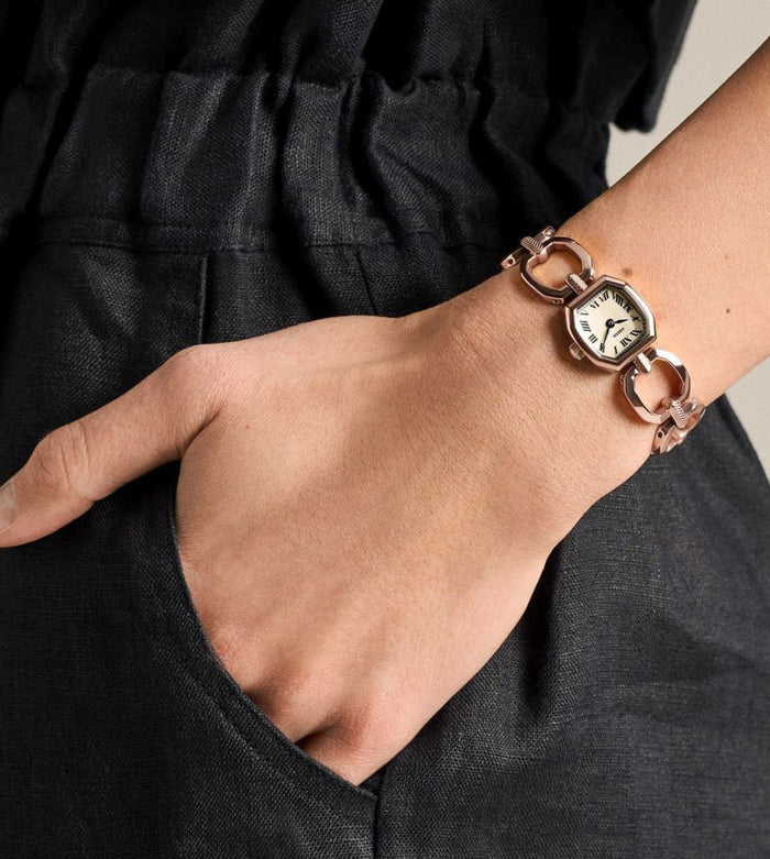 Fossil Quartz Rose Gold Dial Analog Stainless Steel Women's Watch, ES5484