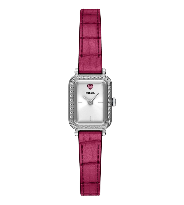 Fossil Quartz Silver Dial Analog Leather Women's Watch, ES5466