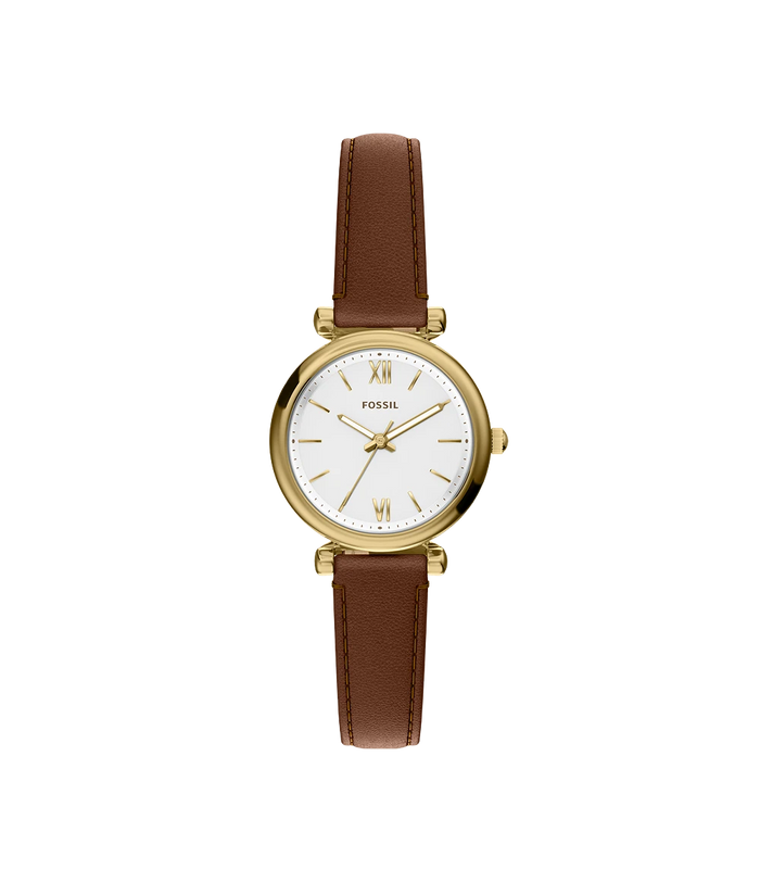 Fossil Quartz White Dial Analog Leather Women's Watch, ES5464