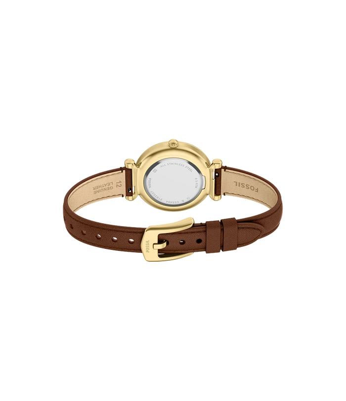 Fossil Quartz White Dial Analog Leather Women's Watch, ES5464