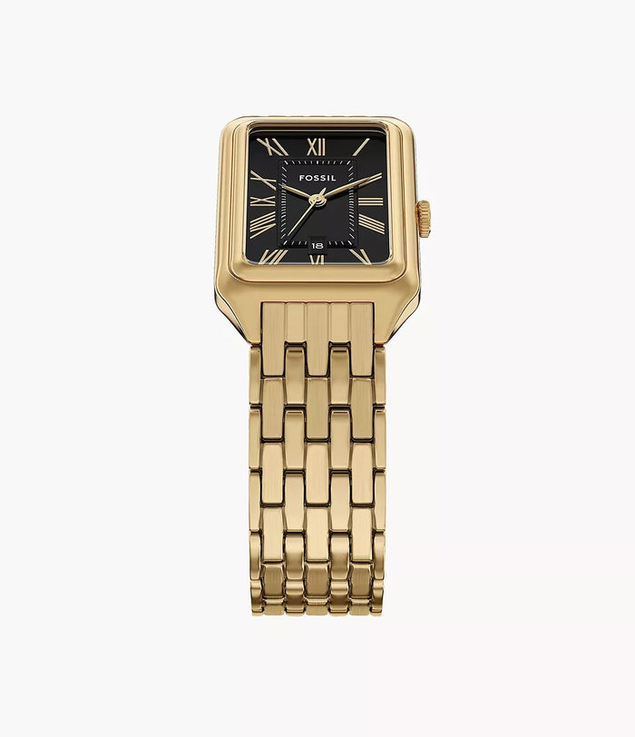 Fossil Raquel Three-Hand Date Gold-Tone Stainless Steel Women's Watch, ES5434