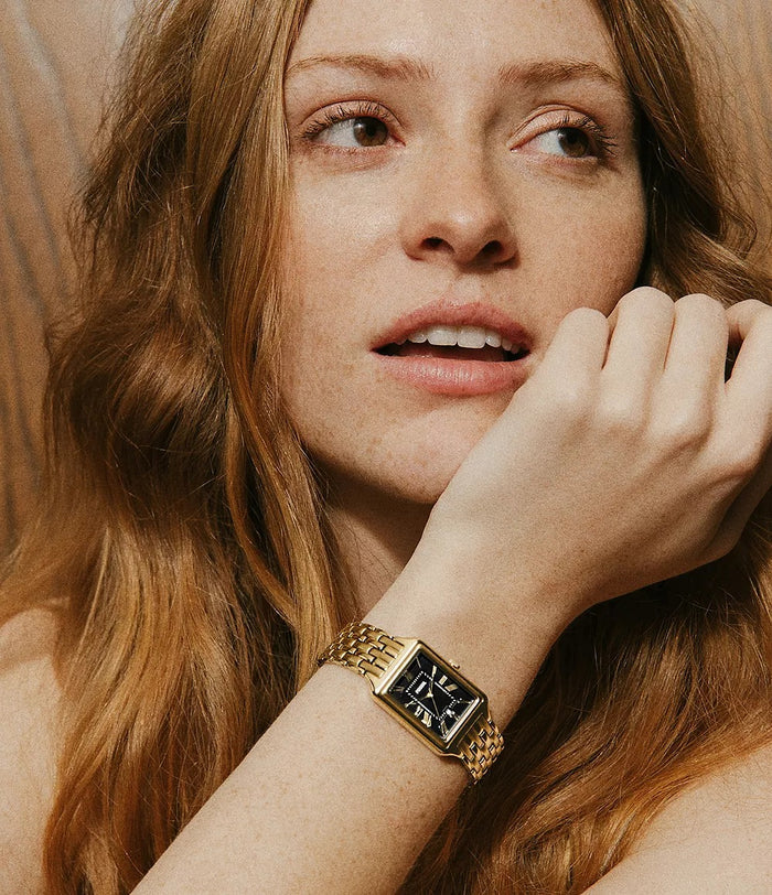 Fossil Raquel Three-Hand Date Gold-Tone Stainless Steel Women's Watch, ES5434