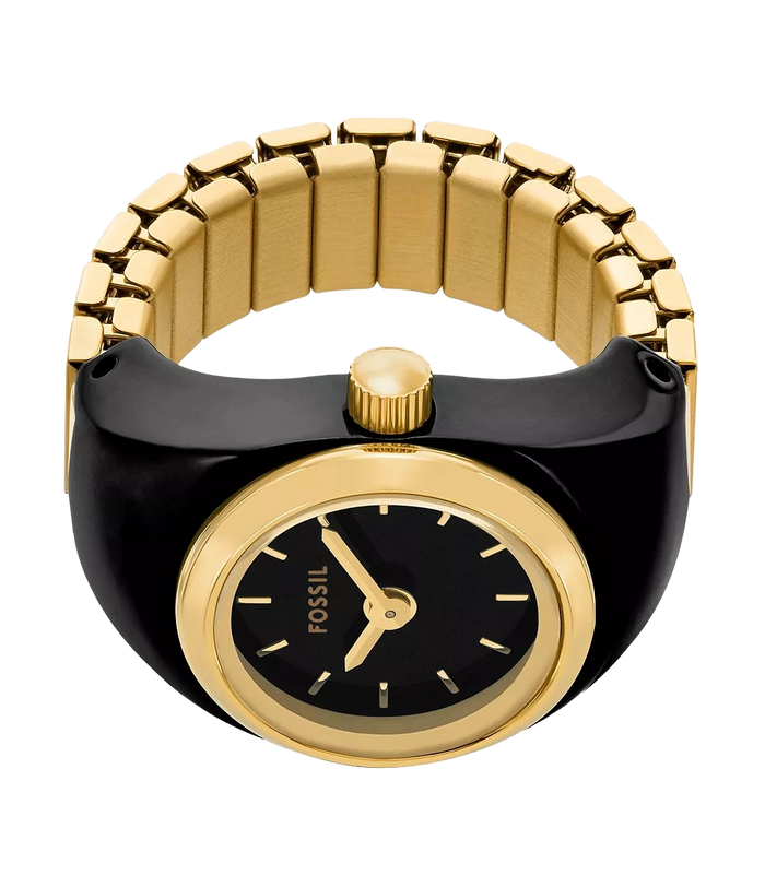 Fossil Ring Watch Two-Hand Gold-Tone Stainless Steel, Women's Watch, ES5413