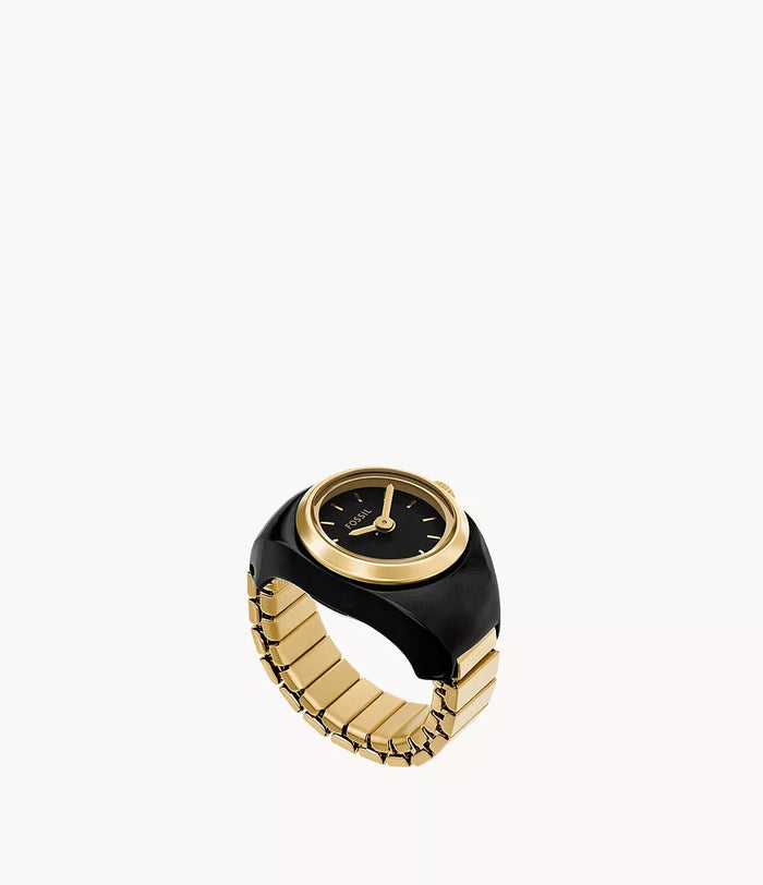 Fossil Ring Watch Two-Hand Gold-Tone Stainless Steel, Women's Watch, ES5413