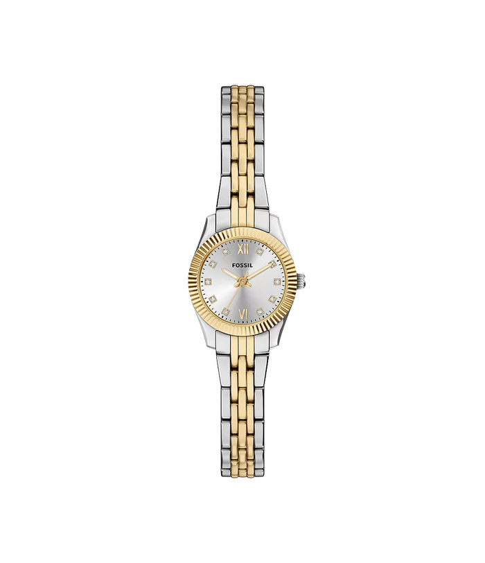 Fossil Scarlette Mini Three-Hand Two-Tone Stainless Women's Steel Watch, ES5473