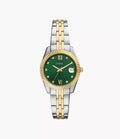 Fossil Scarlette Three-Hand Date Two-Tone Stainless Steel Women's Watch, ES5388