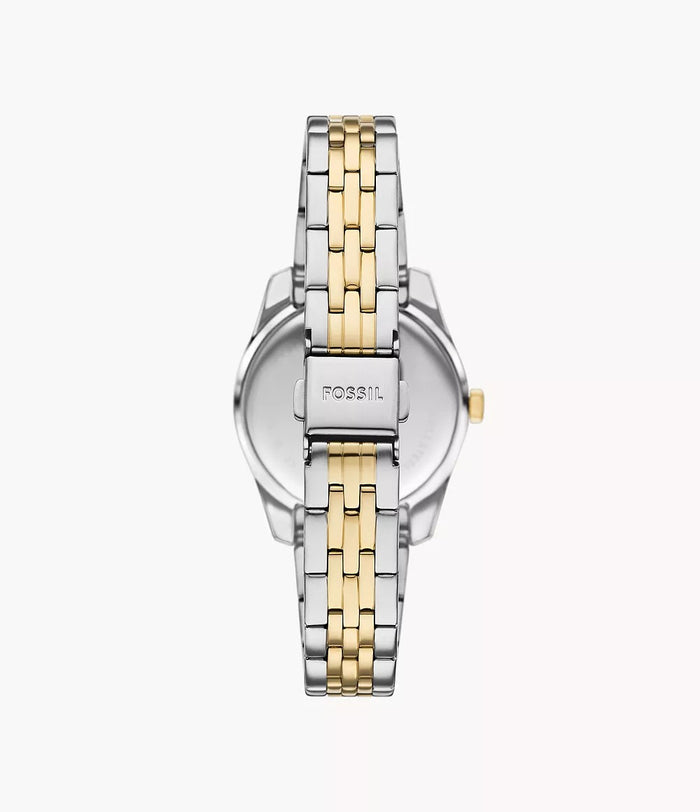 Fossil Scarlette Three-Hand Date Two-Tone Stainless Steel Women's Watch, ES5388
