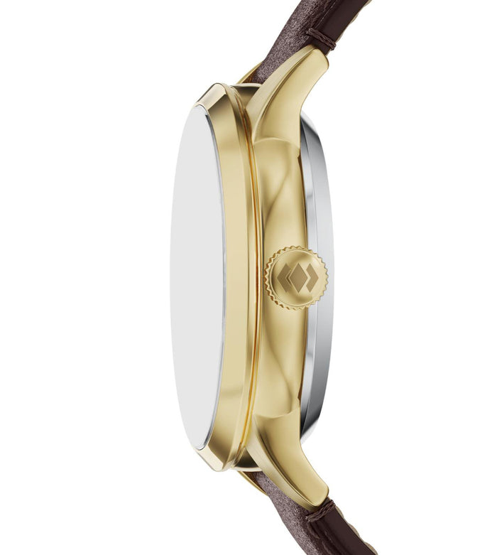 Fossil Townsman 44mm Automatic Gold Case w/ Brown Leather Men's Watch, ME3286