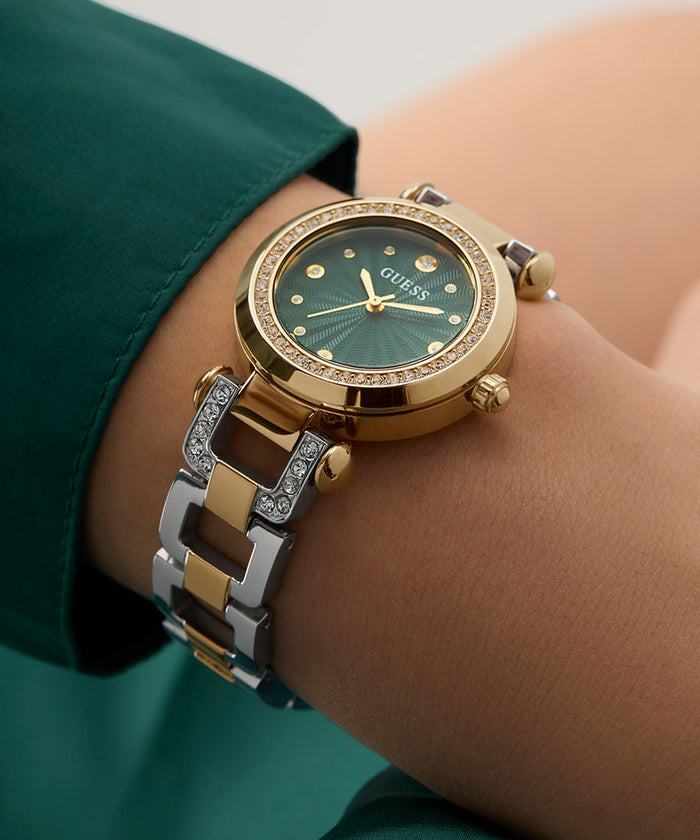 Guess Ginger 2-Tone Gold Tone Analog Women's Watch, GW0869L1