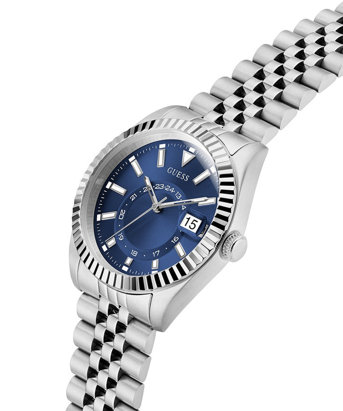 Guess Jaden Silver Tone Multi-function Date Men's Watch, GW0977G1