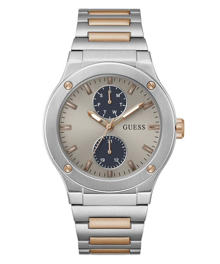 GUESS Mens 2-Tone Silver Tone Multi-function Watch Men's Watch, GW0795G2