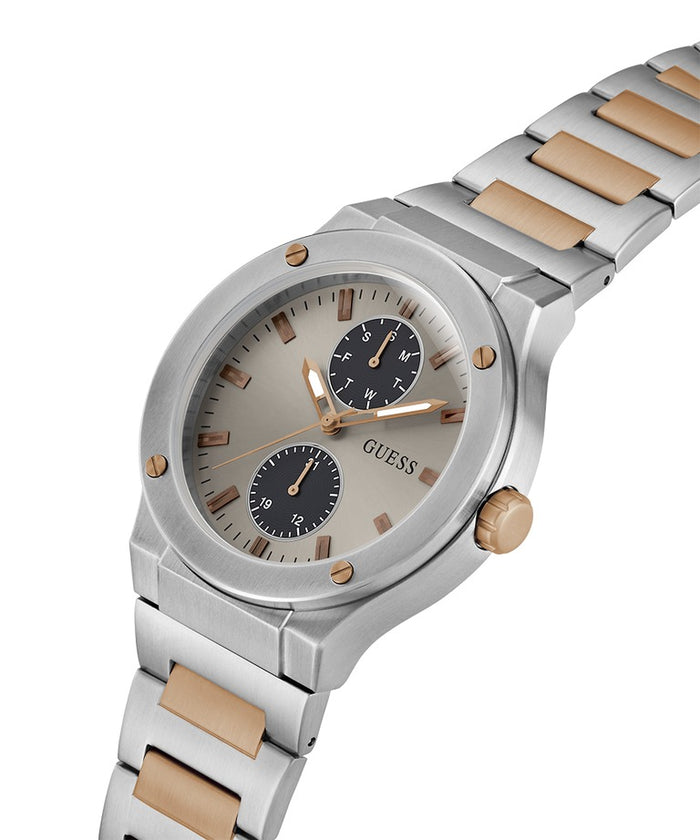 GUESS Mens 2-Tone Silver Tone Multi-function Watch Men's Watch, GW0795G2