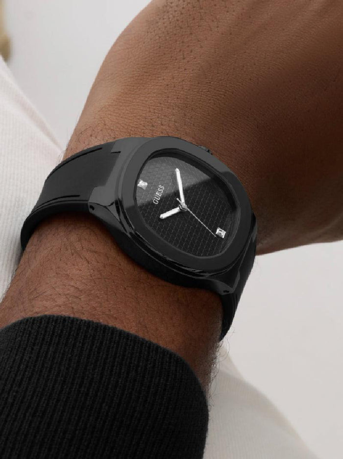 Guess Quartz Black Dial Analog Stainless Steel Men's Watch, GW1005G3