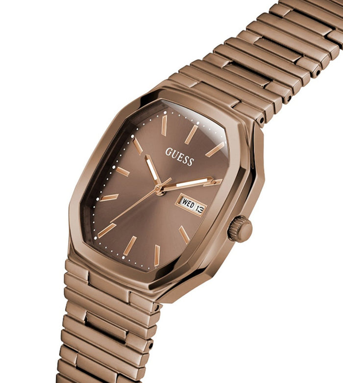 Guess Quartz Brown Dial Analog Stainless Steel Men's Watch, GW0978G3