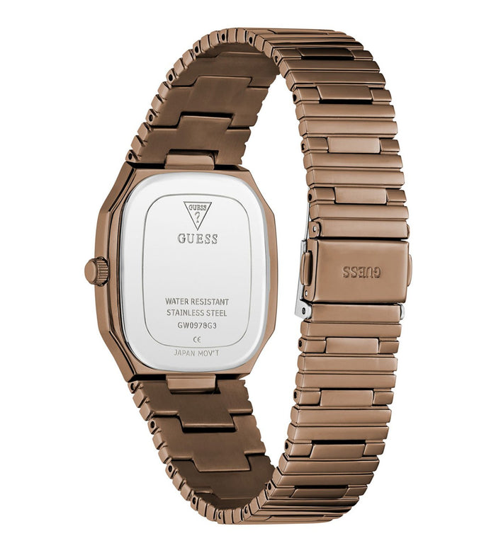 Guess Quartz Brown Dial Analog Stainless Steel Men's Watch, GW0978G3