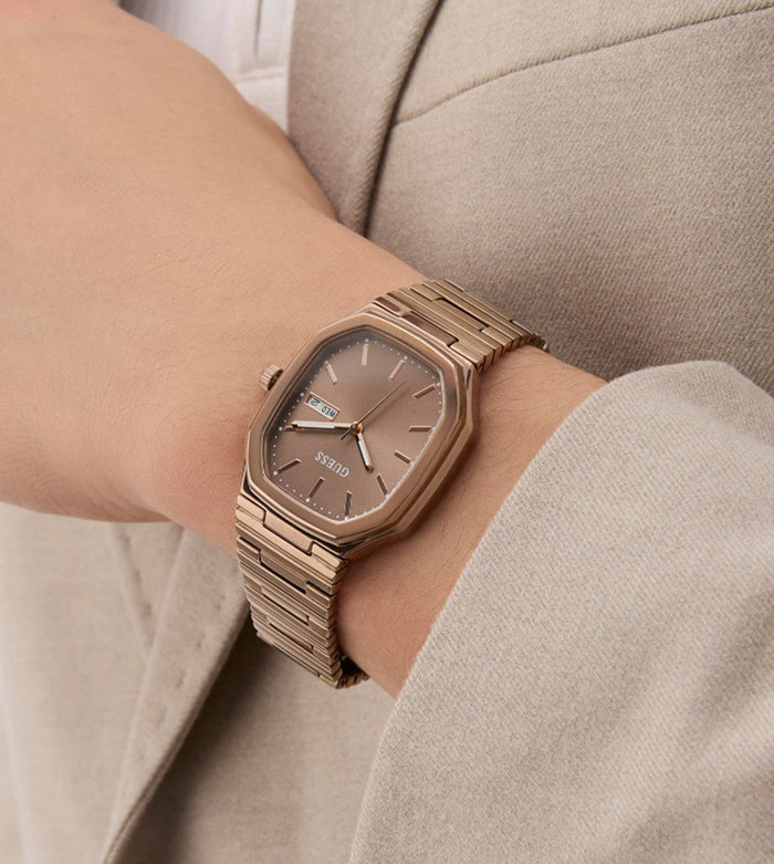Guess Quartz Brown Dial Analog Stainless Steel Men's Watch, GW0978G3