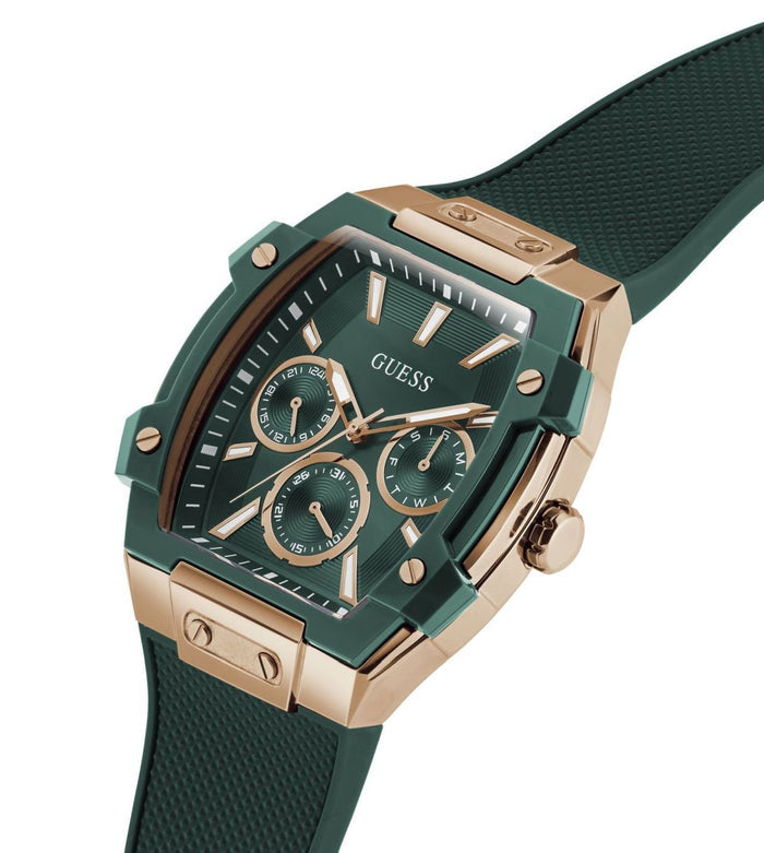 Guess Quartz Green Dial Analog Stainless Steel Men's Watch, GW0956G6