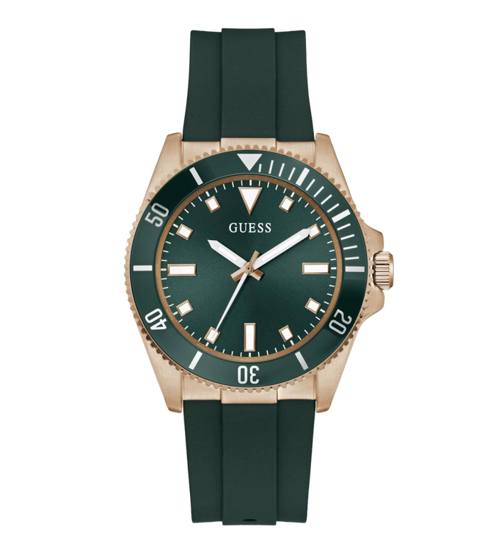 Guess Quartz Green Dial Analog Stainless Steel Men's Watch, GW0969G5
