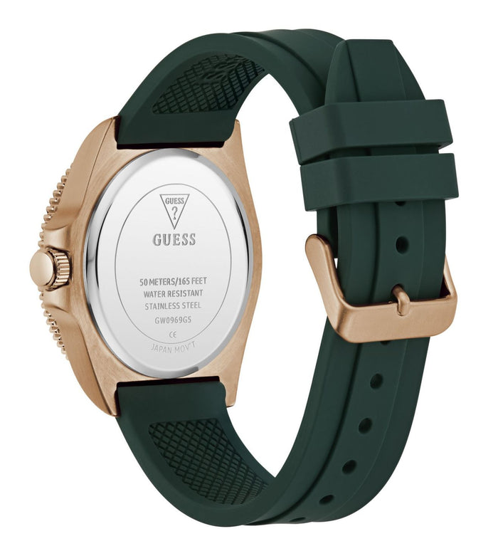 Guess Quartz Green Dial Analog Stainless Steel Men's Watch, GW0969G5