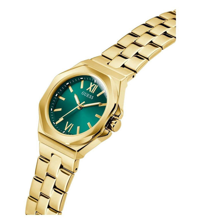 Guess Quartz Green Dial Analog Stainless Steel Women's Watch, GW0873L2