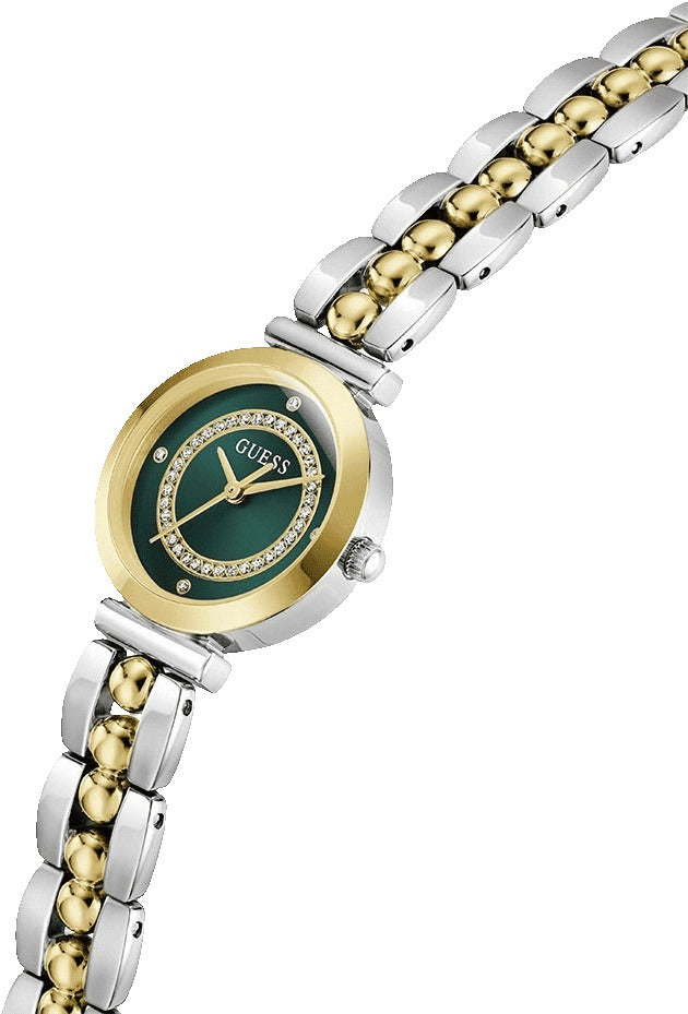 Guess Quartz Green Dial Analog Stainless Steel Women's Watch, GW0994L3