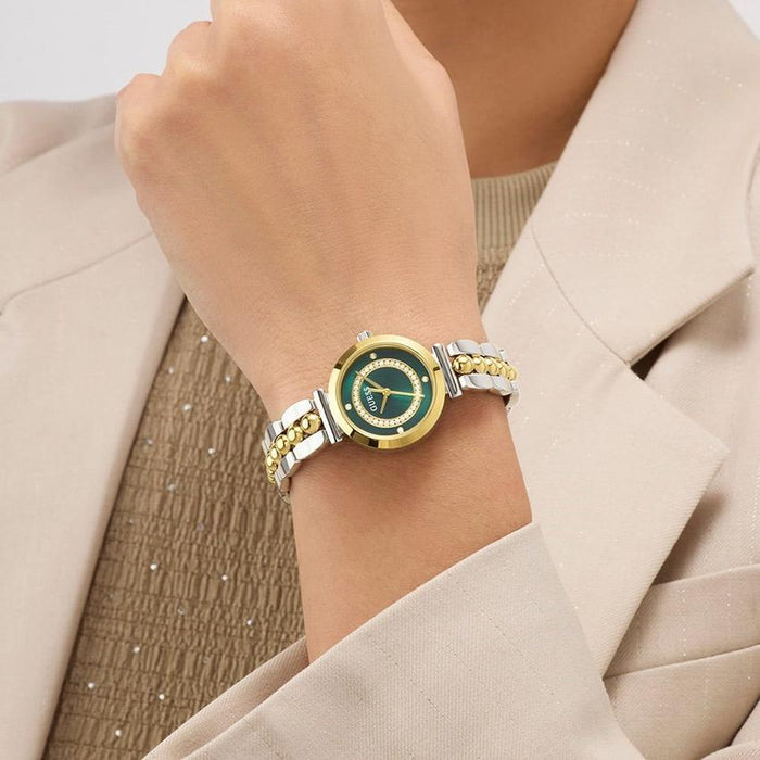 Guess Quartz Green Dial Analog Stainless Steel Women's Watch, GW0994L3
