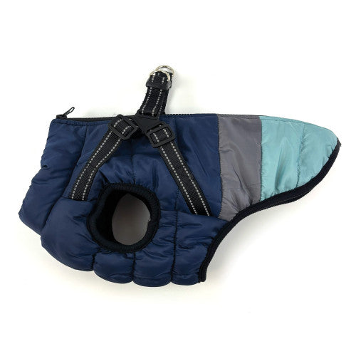 Happy Pet Blue Trio Harness Jacket | Warm Dog Coat