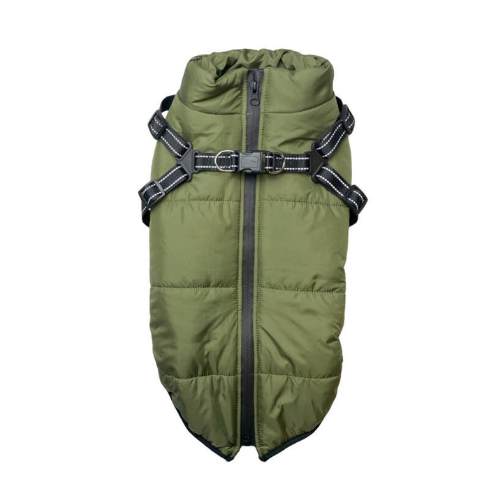 Happy Pet | Dog Walking | Green Harness & Jacket Combo