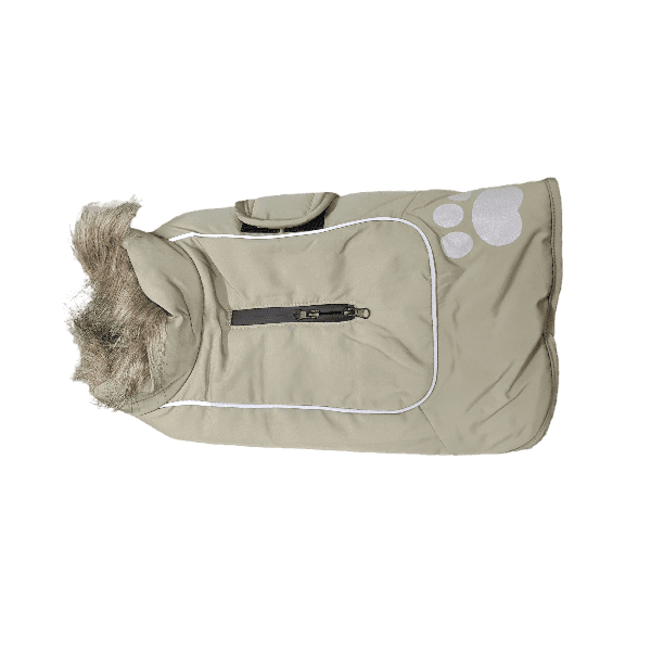 Happy Pet Paw Print Design Waterproof & Fleece Lined Dog Jacket - Sky Blue