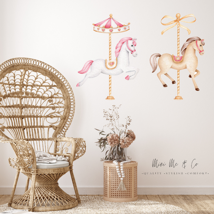 Horse Carousel (Pink) Wall Decal