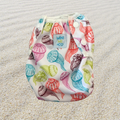 Jellyfish Print Swim Nappy: Bright and playful swim nappy adorned with charming jellyfish illustrations, providing comfort and leak protection for babies and toddlers.