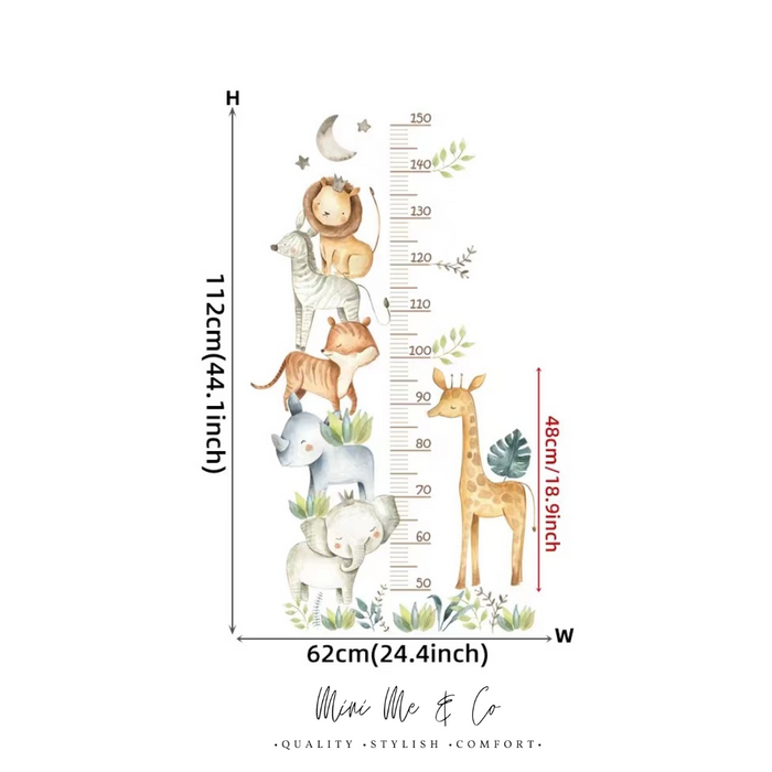Jungle Decals and Jungle Height Chart Decal Bundle Set
