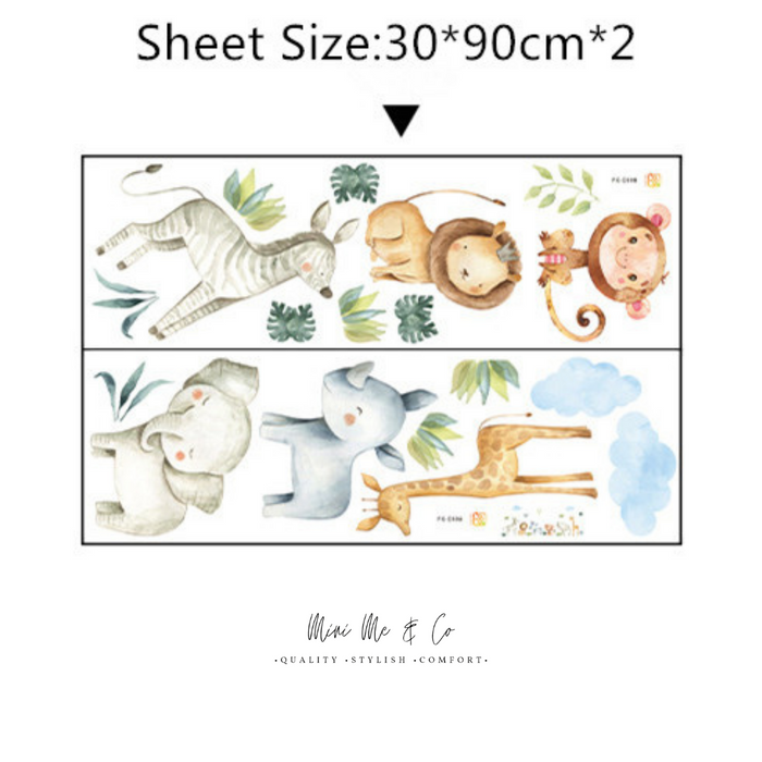 Jungle Decals and Jungle Height Chart Decal Bundle Set