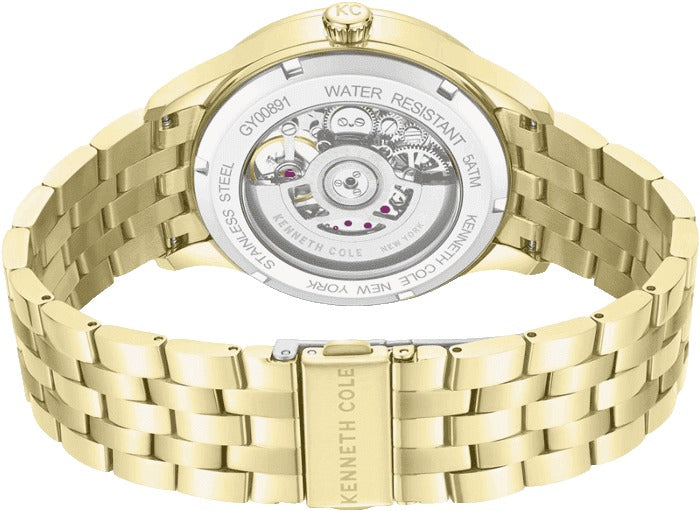 Kenneth Cole Aurora Stainless Steel Skeleton Automatic Men's Watch, KCWGY0089105MN