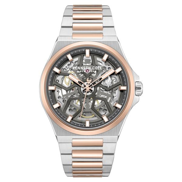 Kenneth Cole Automatic Grey Dial Two Toned Stainless Steel Strap Men's Watch, KCWGY0065302MN
