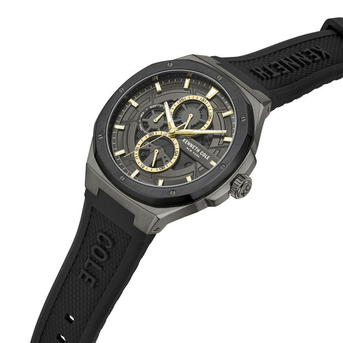 Kenneth Cole Multifunction Grey Dial Silicone Strap Men's Watch, KCWGQ0047202MN