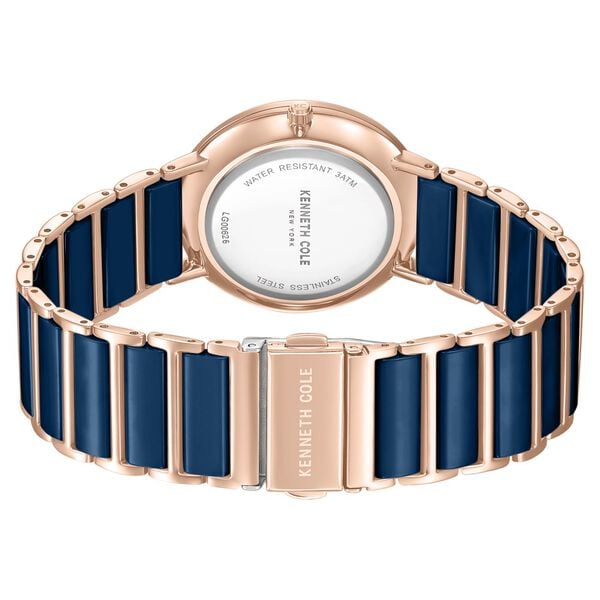 Kenneth Cole Quartz Analog Blue Dial Blue Stainless Steel & Ceramic Strap Women's Watch, KCWLG0062602LD