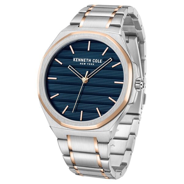 Kenneth Cole Quartz Analog Blue Dial Stainless Steel Strap Men's Watch, KCWGG0034506MN
