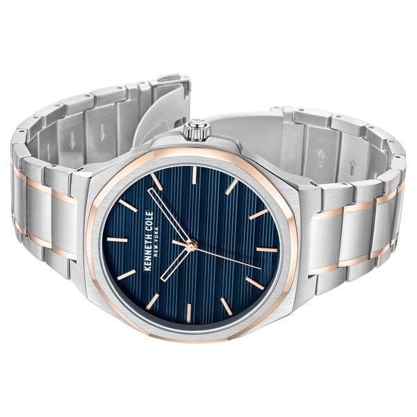 Kenneth Cole Quartz Analog Blue Dial Stainless Steel Strap Men's Watch, KCWGG0034506MN