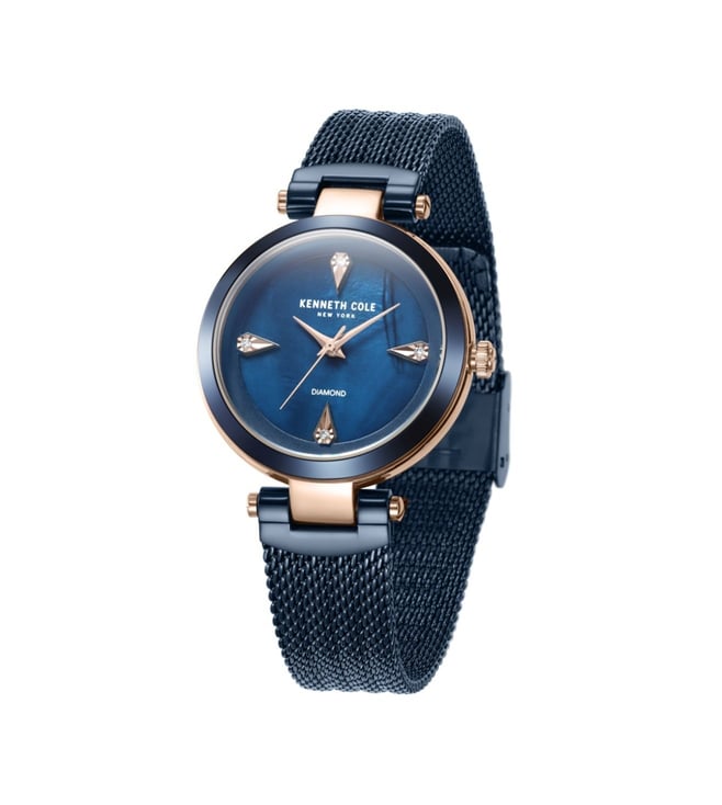 Kenneth Cole Quartz Analog Blue Dial Stainless Steel Strap Women's Watch, KCWLG2236302LD