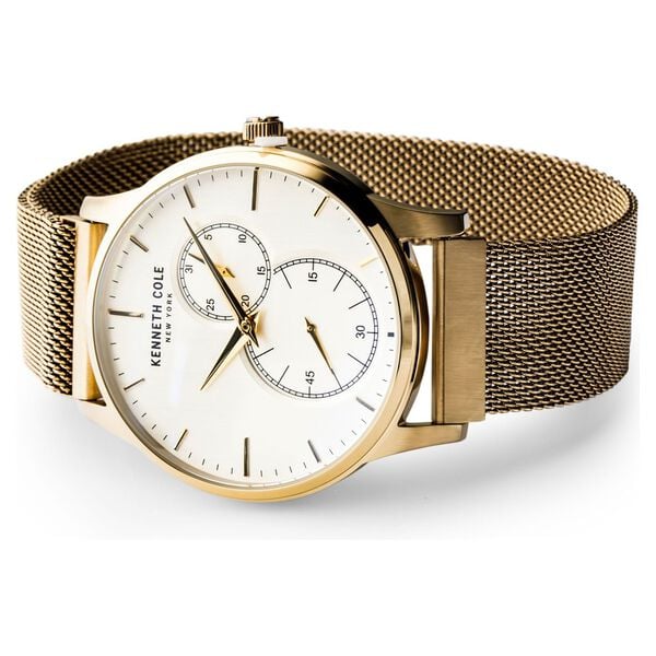 Kenneth Cole Quartz Analog Champagne Dial Stainless Steel Strap Men's Watch, KCWGK2125202MN