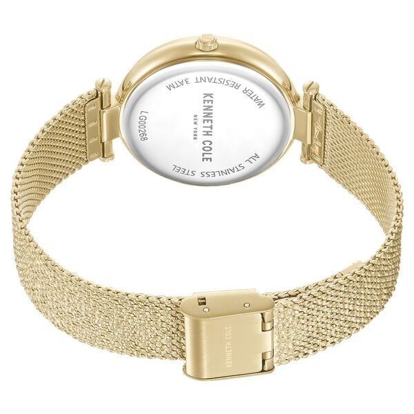 Kenneth Cole Quartz Analog Green Dial Golden Stainless Steel Strap Women's Watch, KCWLG0026801LD