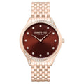 Kenneth Cole Quartz Analog Maroon Dial Rose Gold Colour Stainless Steel Strap Women's Watch, KCWLG0068203LD