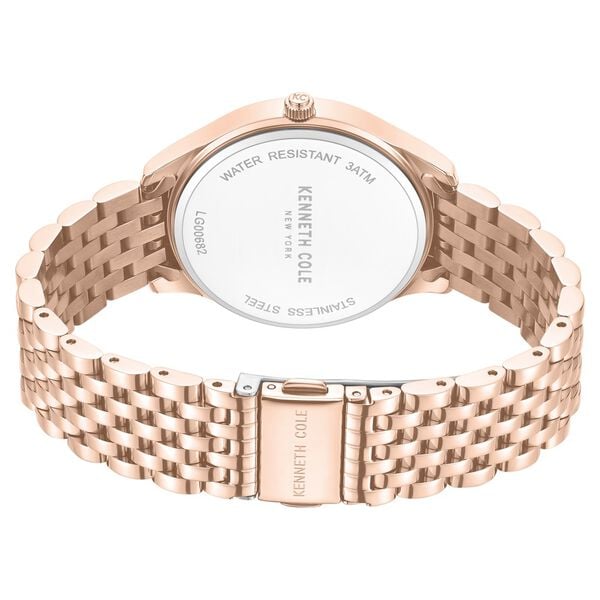Kenneth Cole Quartz Analog Maroon Dial Rose Gold Colour Stainless Steel Strap Women's Watch, KCWLG0068203LD