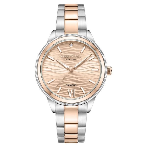 Kenneth Cole Quartz Analog Pink dial Stainless Steel Strap Women's Watch, KCWLG0017704LD