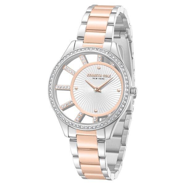 Kenneth Cole Quartz Analog Silver Dial Stainless Steel Strap Women's Watch, KCWLG0061604LD