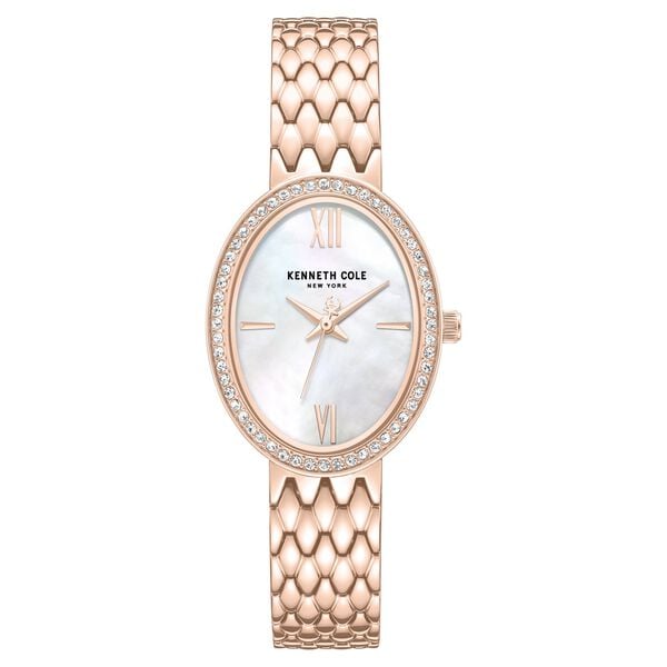 Kenneth Cole Quartz Analog White Dial Rose Gold Colour Stainless Steel Strap Women's Watch, KCWLG0068301LD